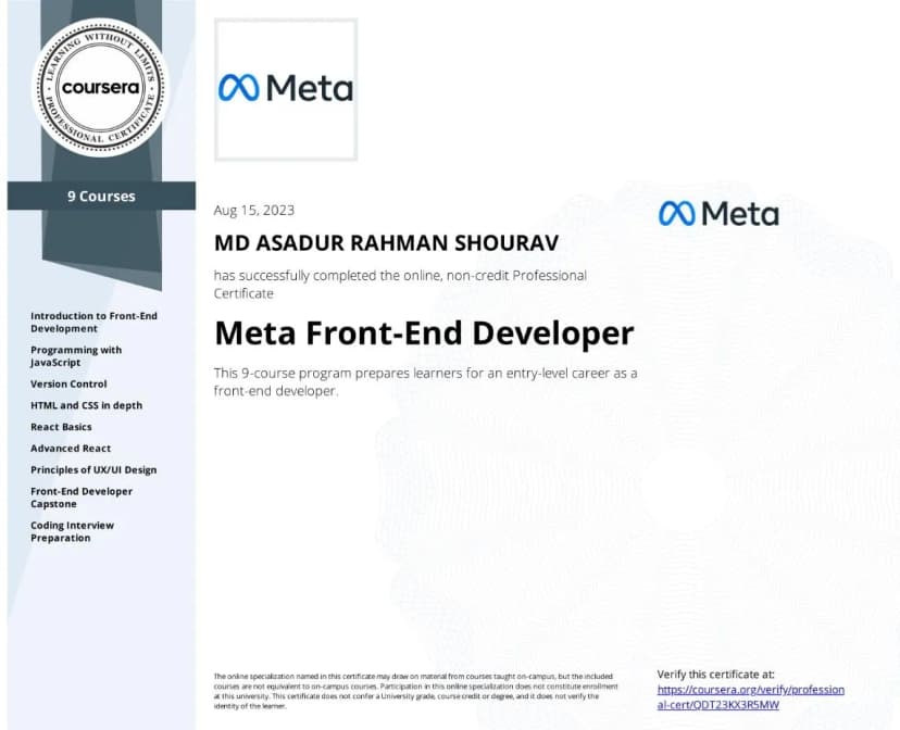 Coursera Frontend Developer Specialization